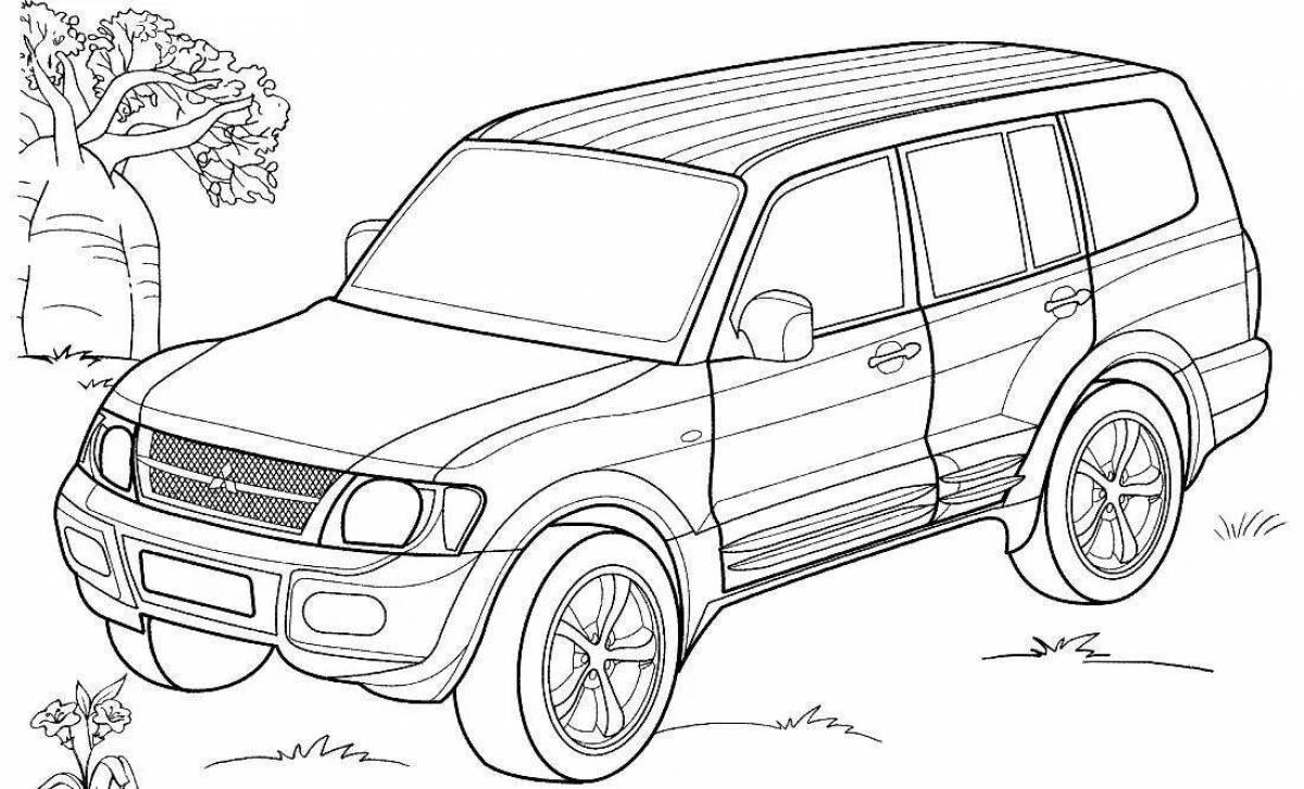 Coloring page charming jeep