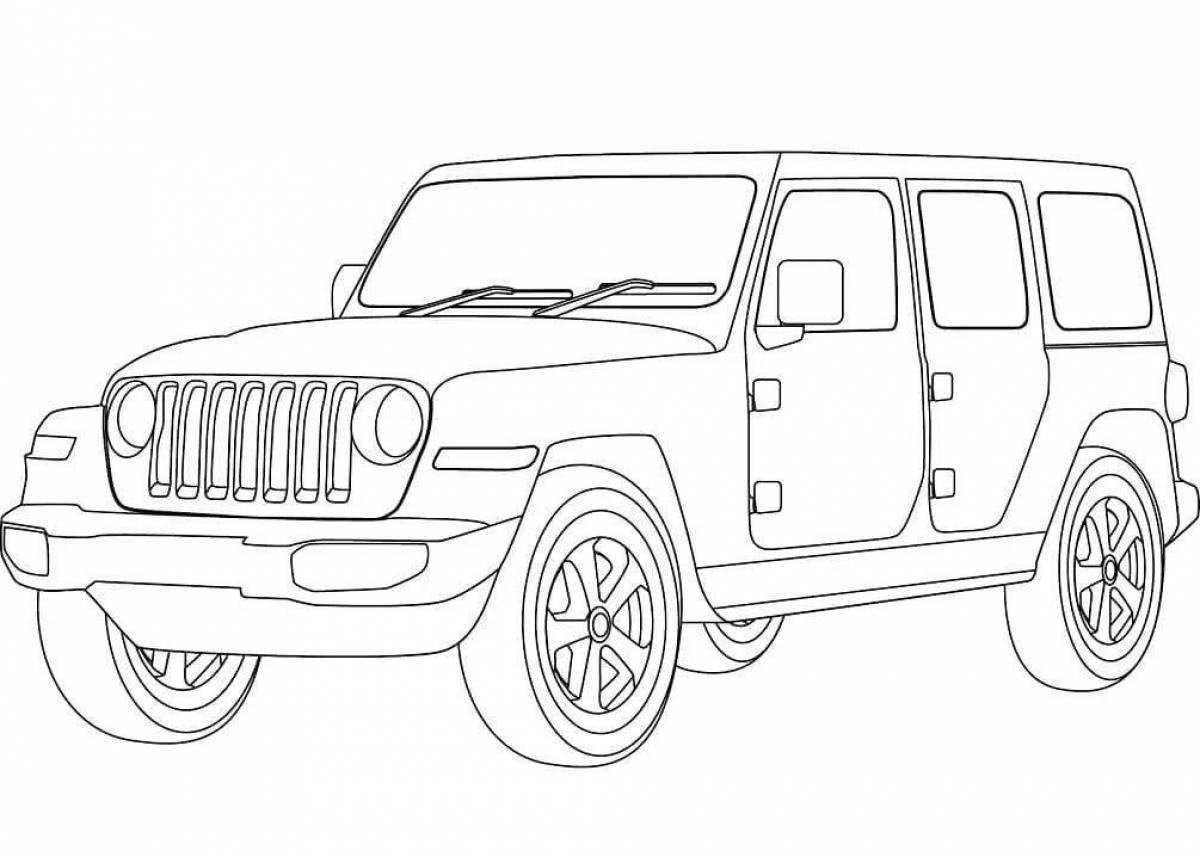 Coloring page amazing jeep