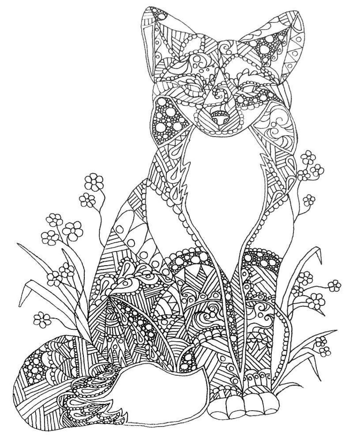 Fox relaxing anti-stress coloring book