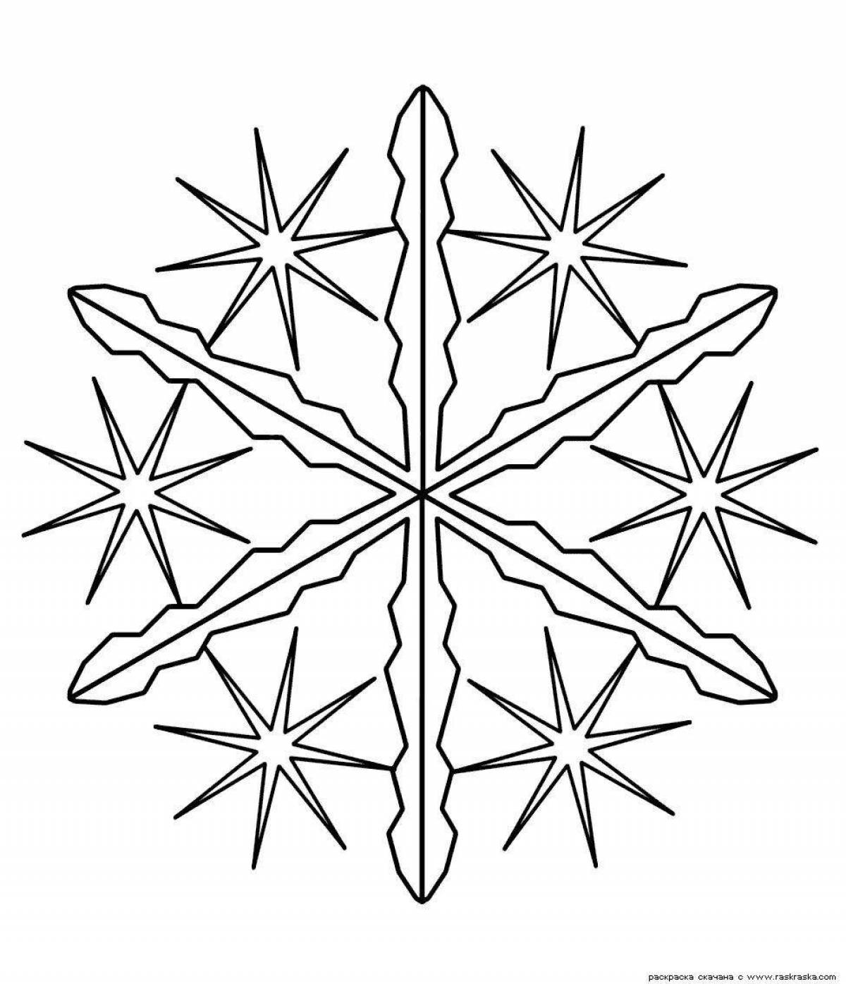 Fine snowflake coloring page