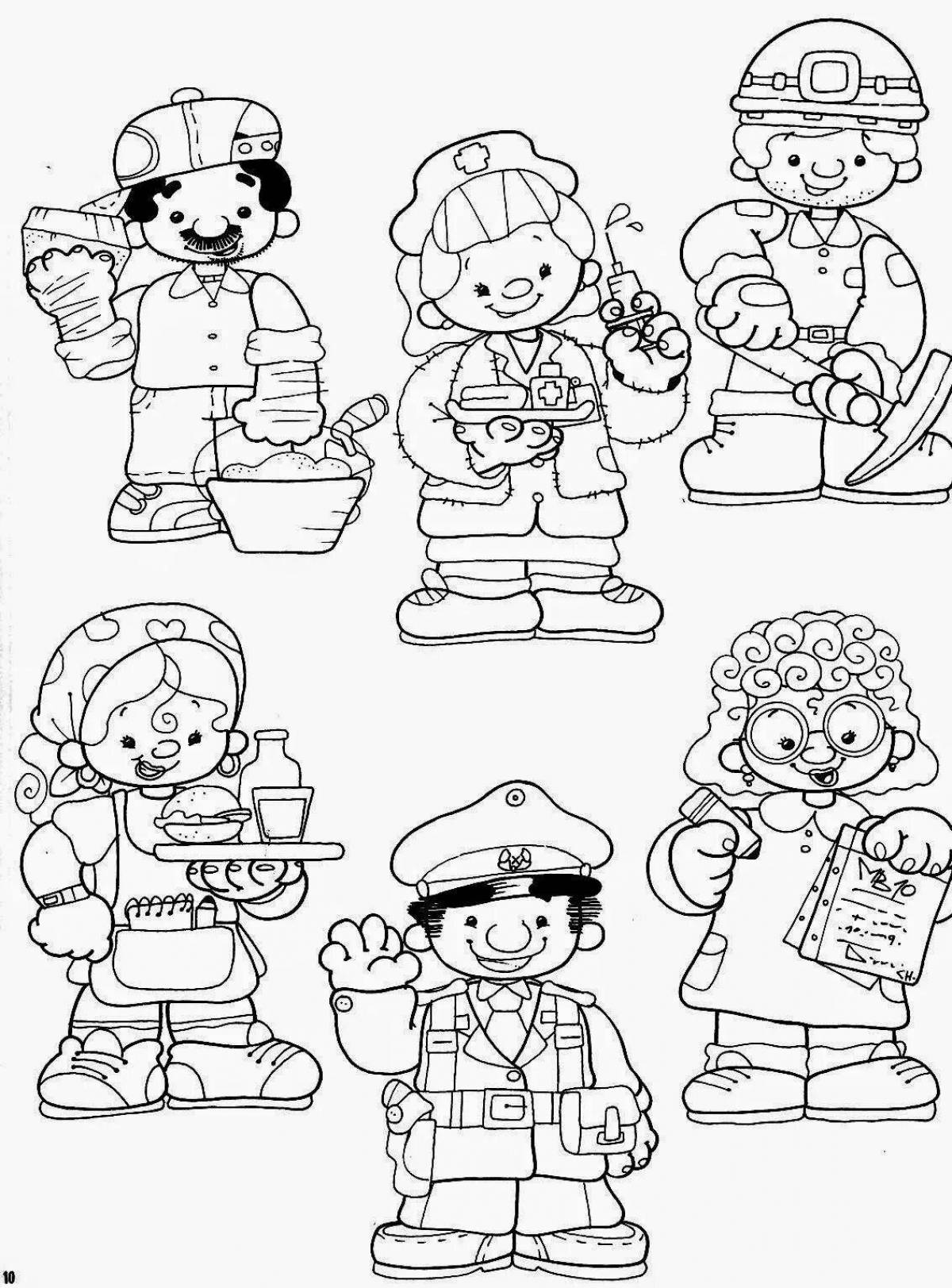 Fun job coloring pages for preschoolers