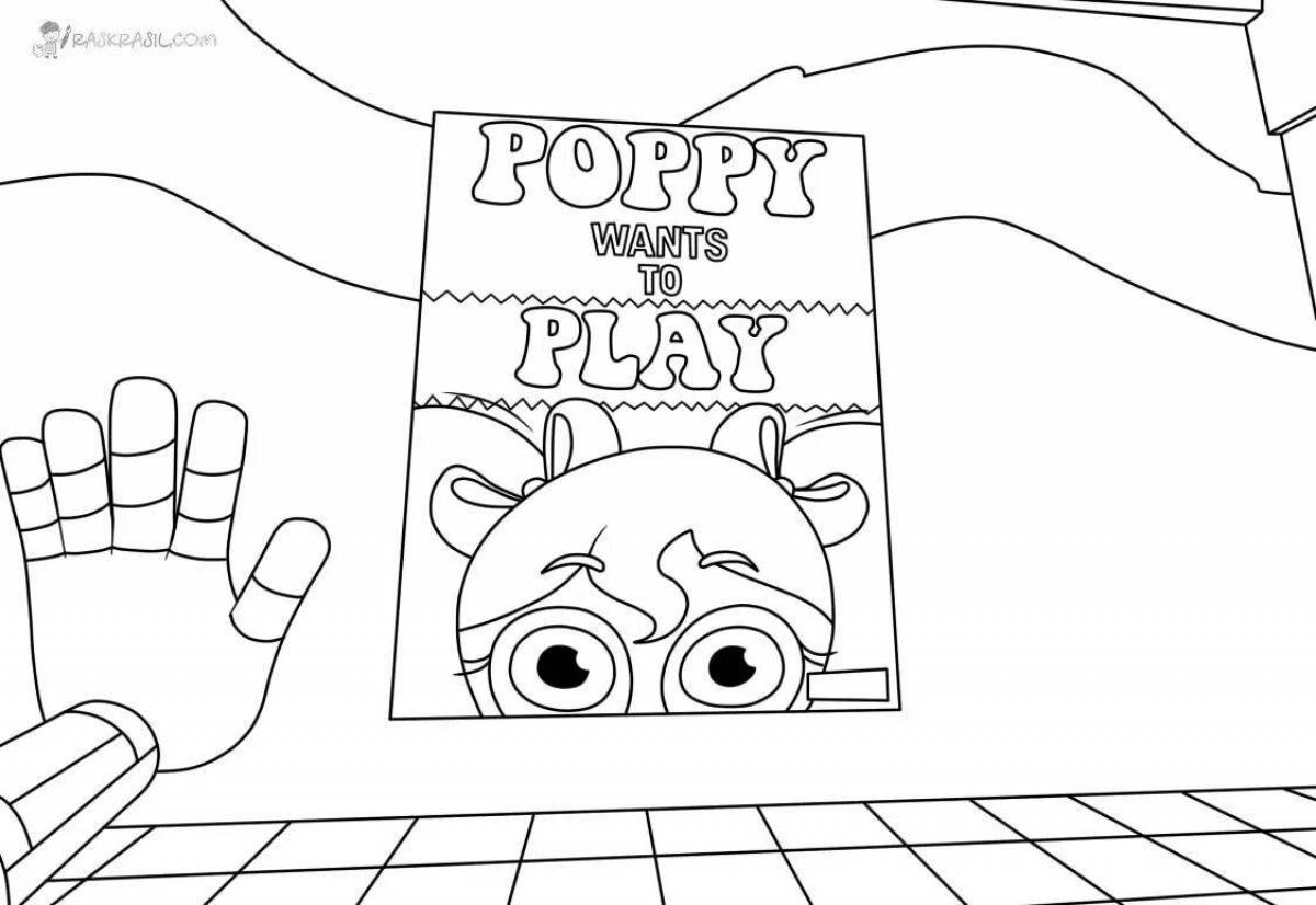 Восхитительная страница раскраски poppy playtime