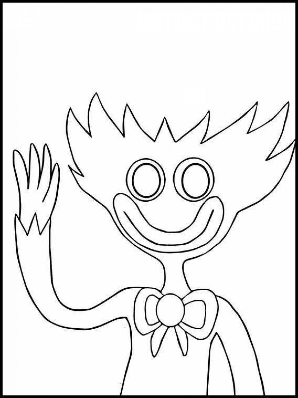 Happy poppy coloring page