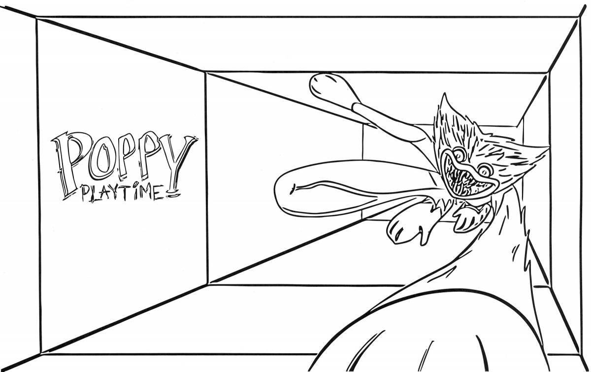 Holiday poppy coloring page