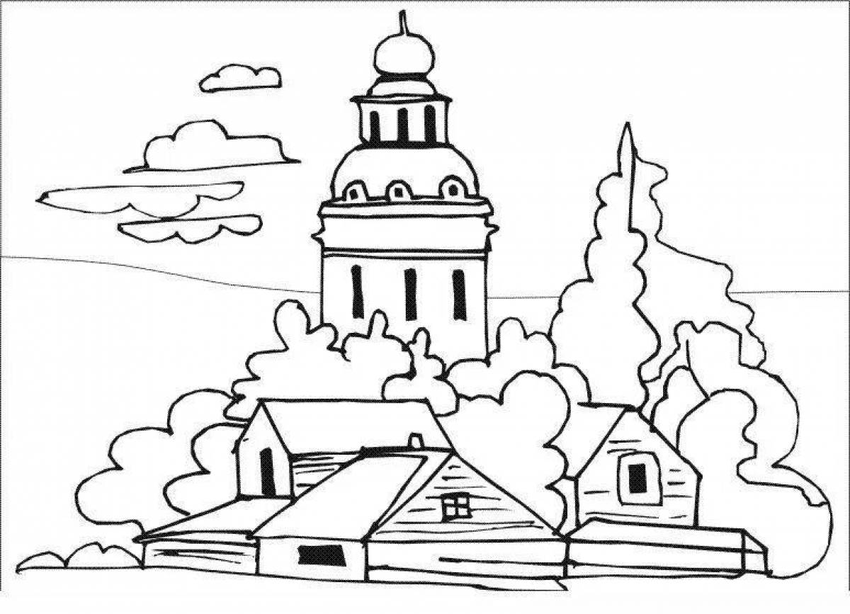 Glowing coloring page russia is my homeland