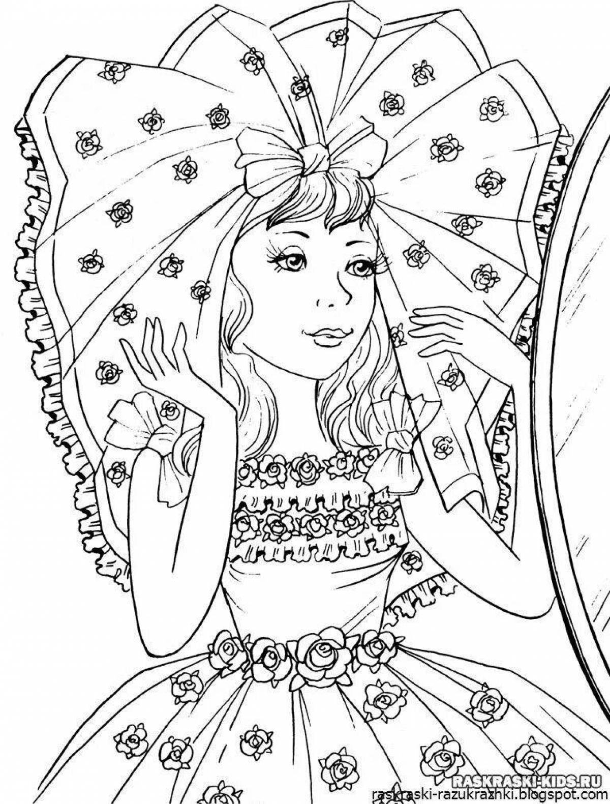 Violent coloring page 12 for girls