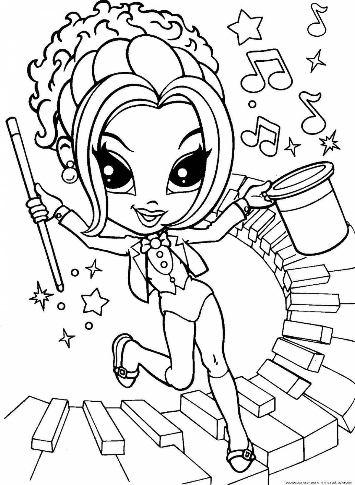Blissful coloring page 12 for girls