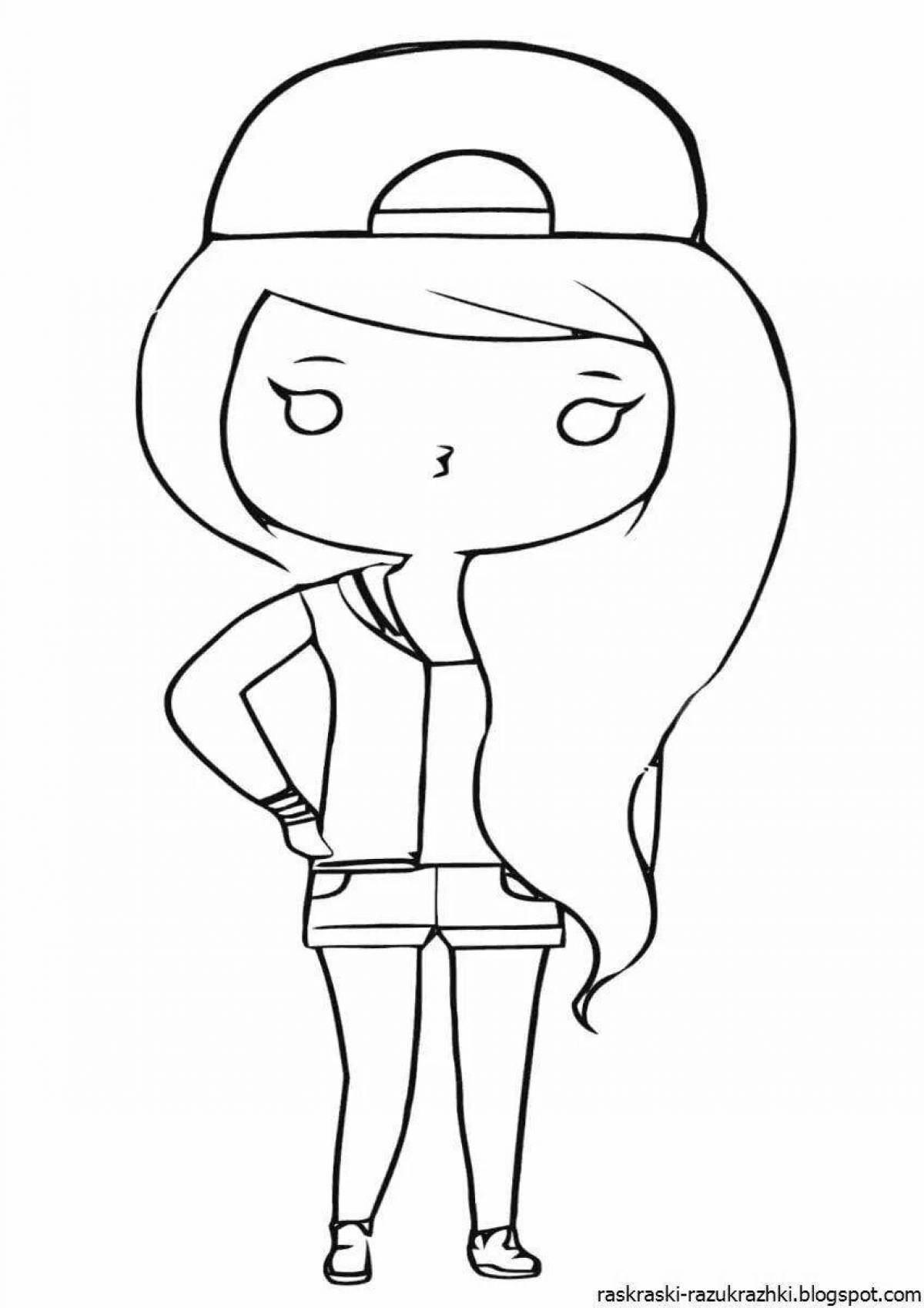 Serene coloring page 12 for girls