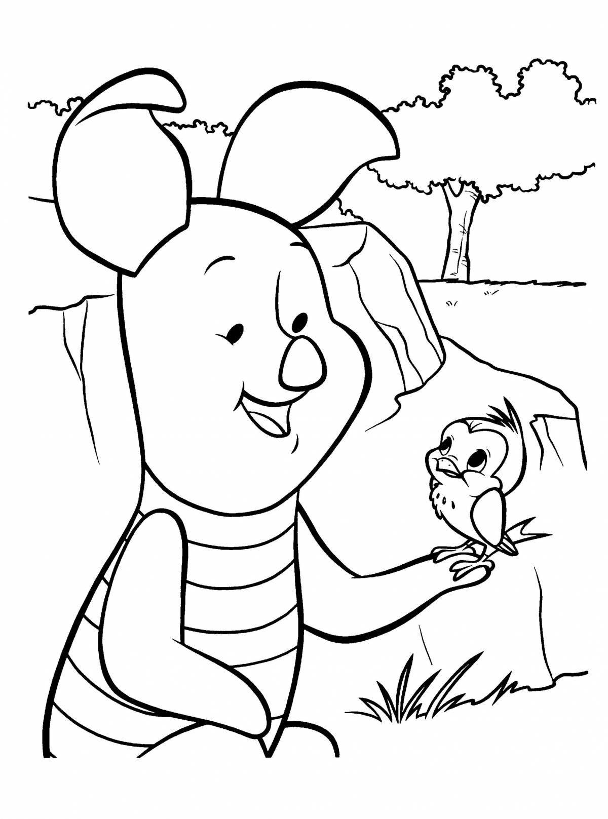 Cute Winnie the Pooh and Piglet Coloring