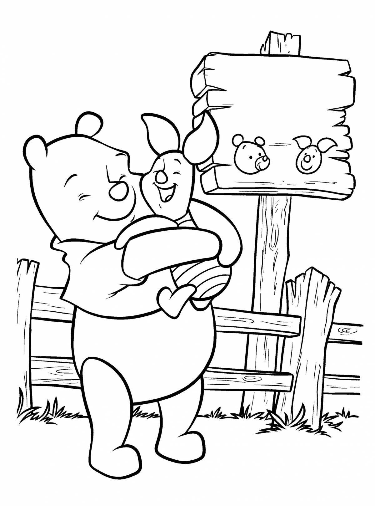 Coloring page charming Winnie the Pooh and Piglet