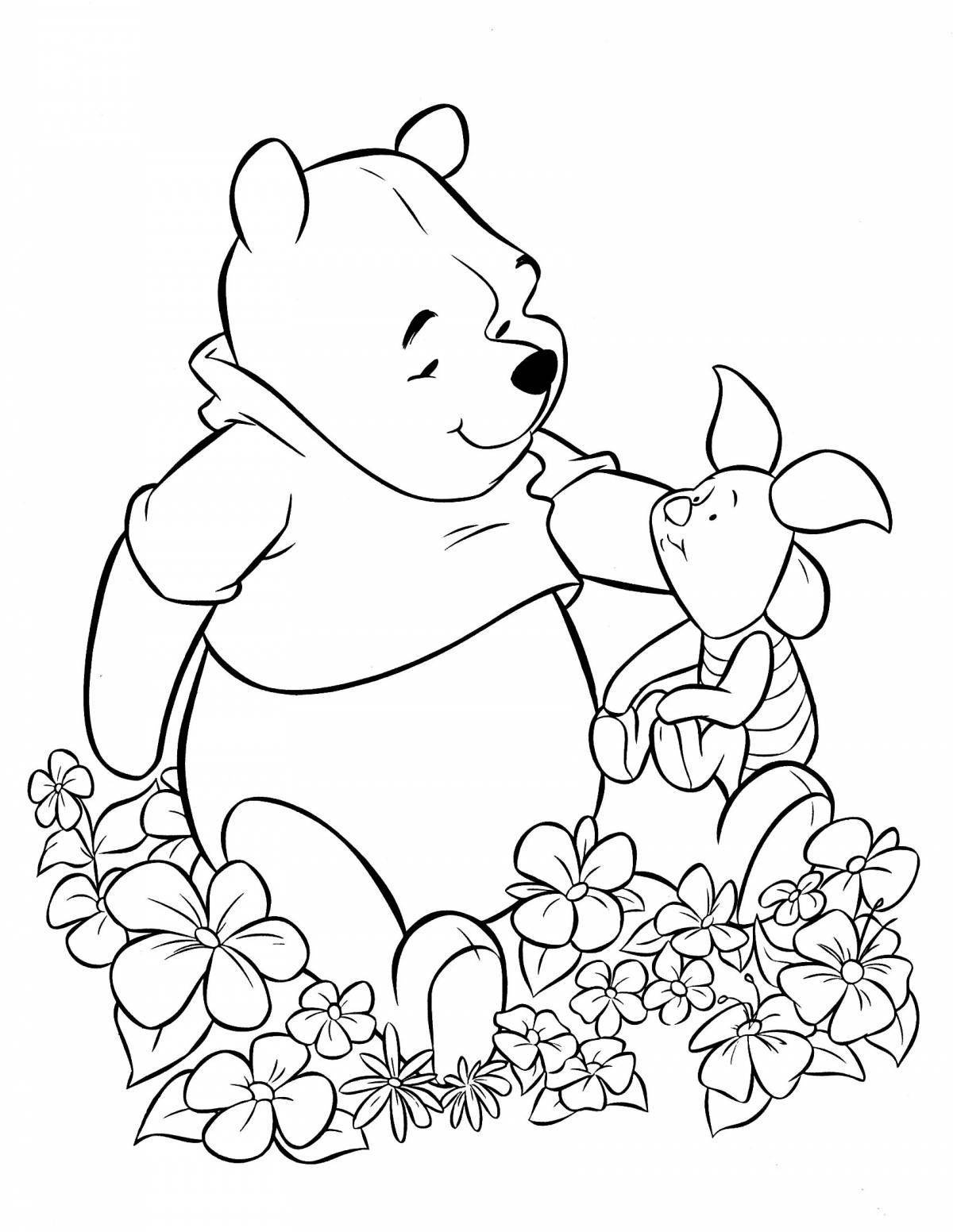 Coloring funny Winnie the Pooh and Piglet