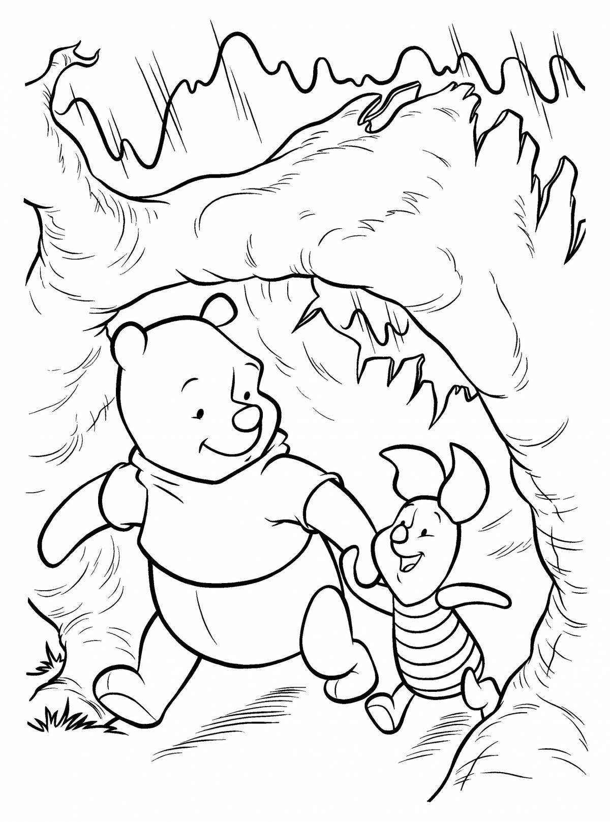 Colorful coloring Winnie the Pooh and Piglet