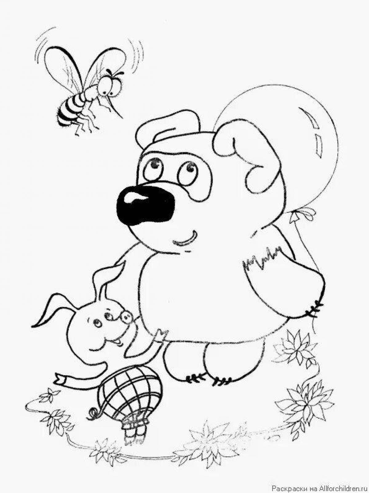 Великолепный винни-пух и пятачок раскраска