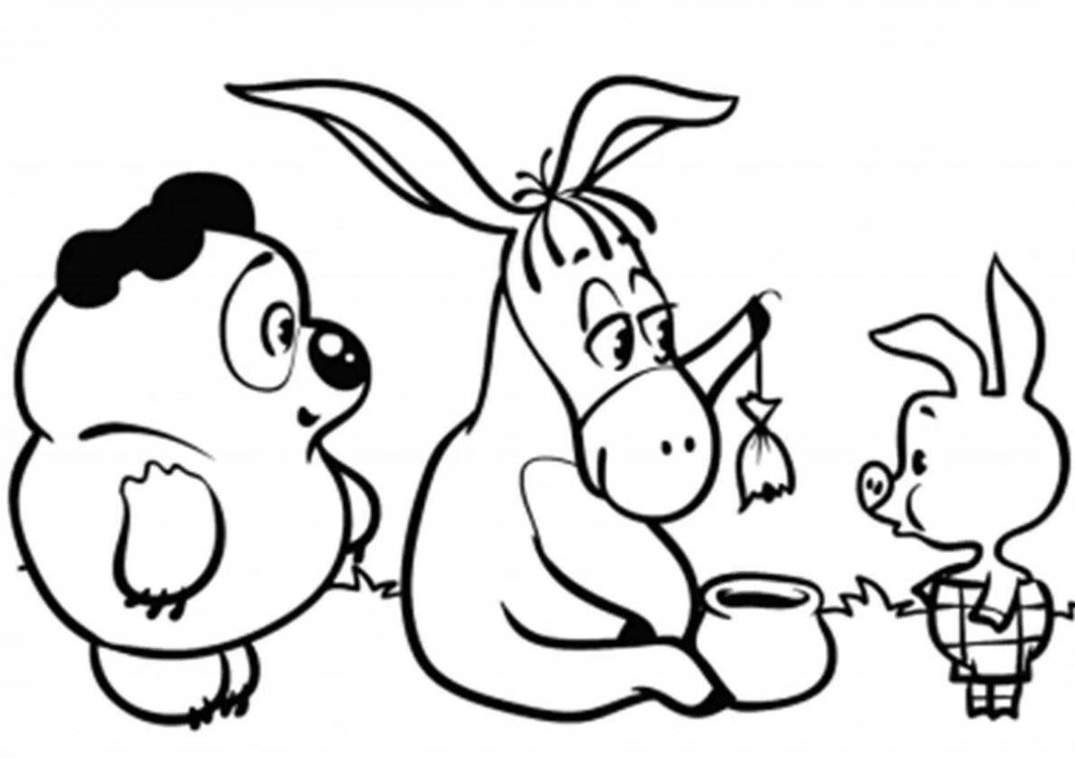 Blessed Winnie the Pooh and Piglet coloring page