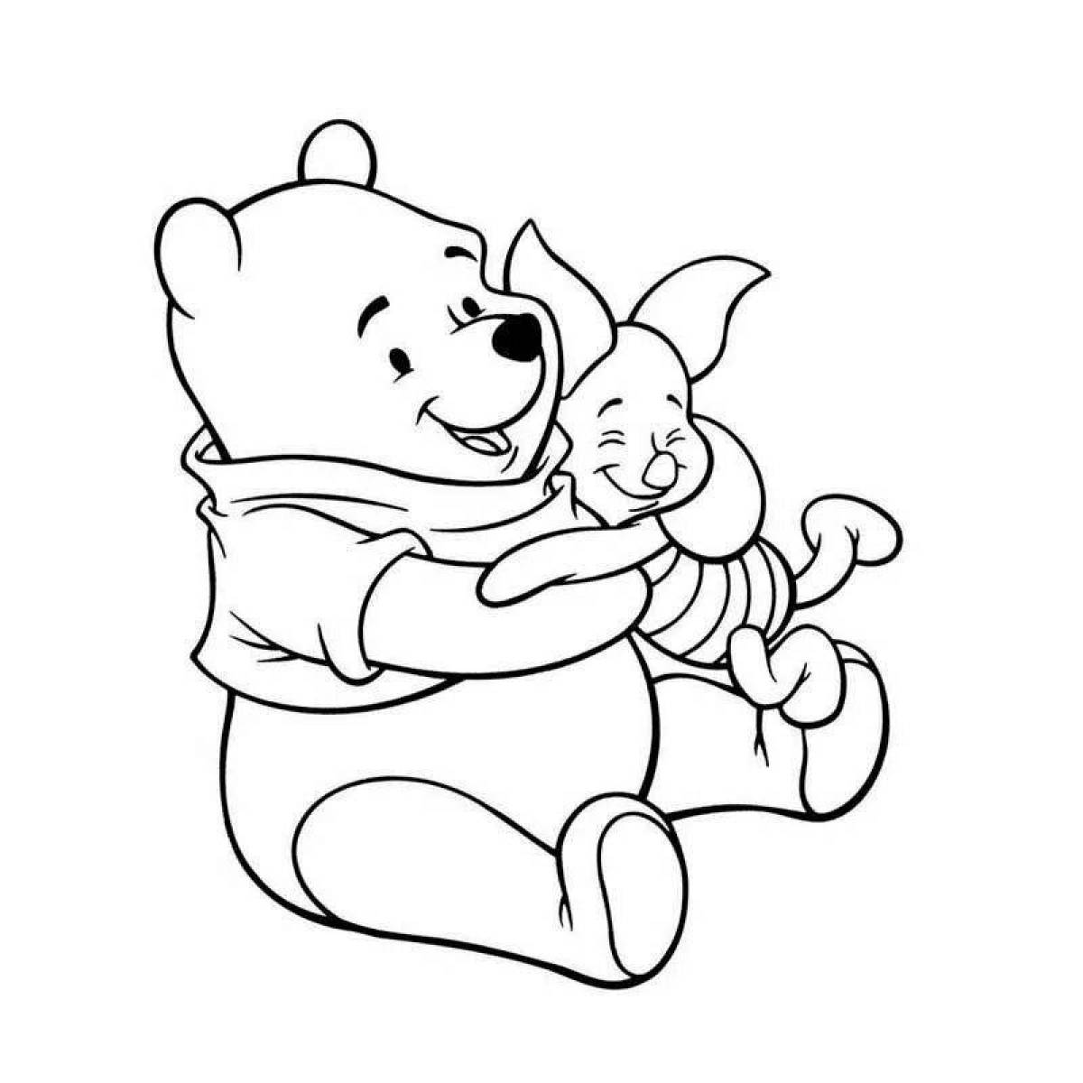 Gentle Winnie the Pooh and Piglet coloring