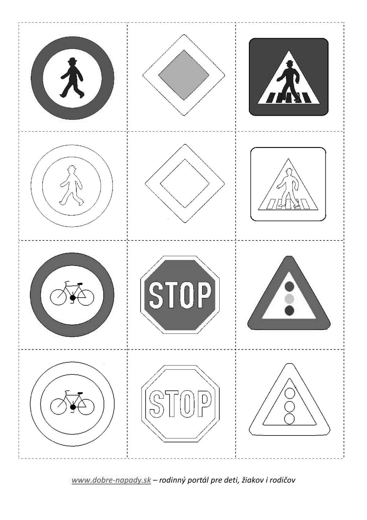 Traffic signs for kids in pictures #8