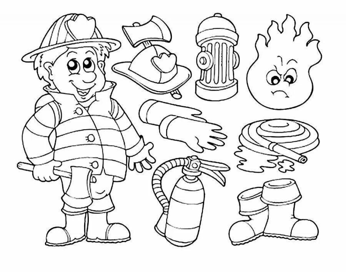 Color-frenzy fire safety coloring book for kindergarten