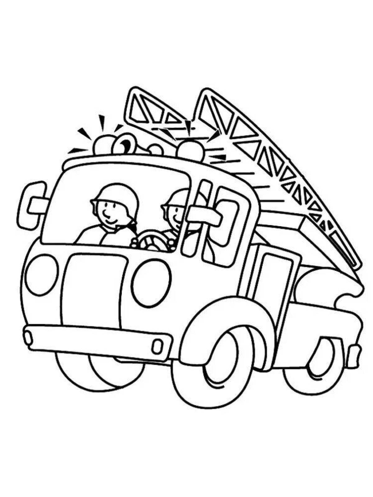 Colourful Fire Safety Coloring Book for Kindergarten