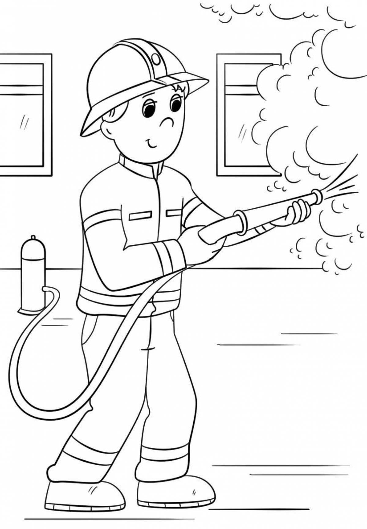 Great fire safety coloring book for kindergarten
