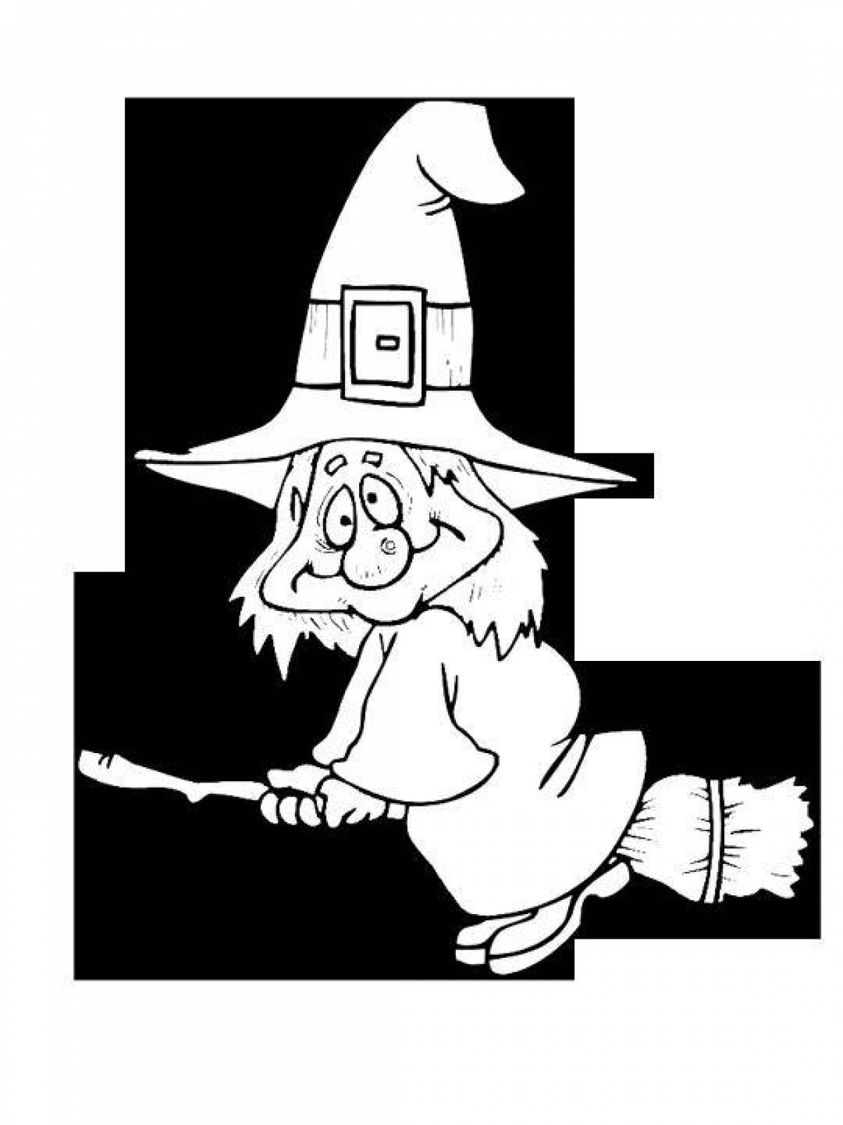 Coloring page charming little witch