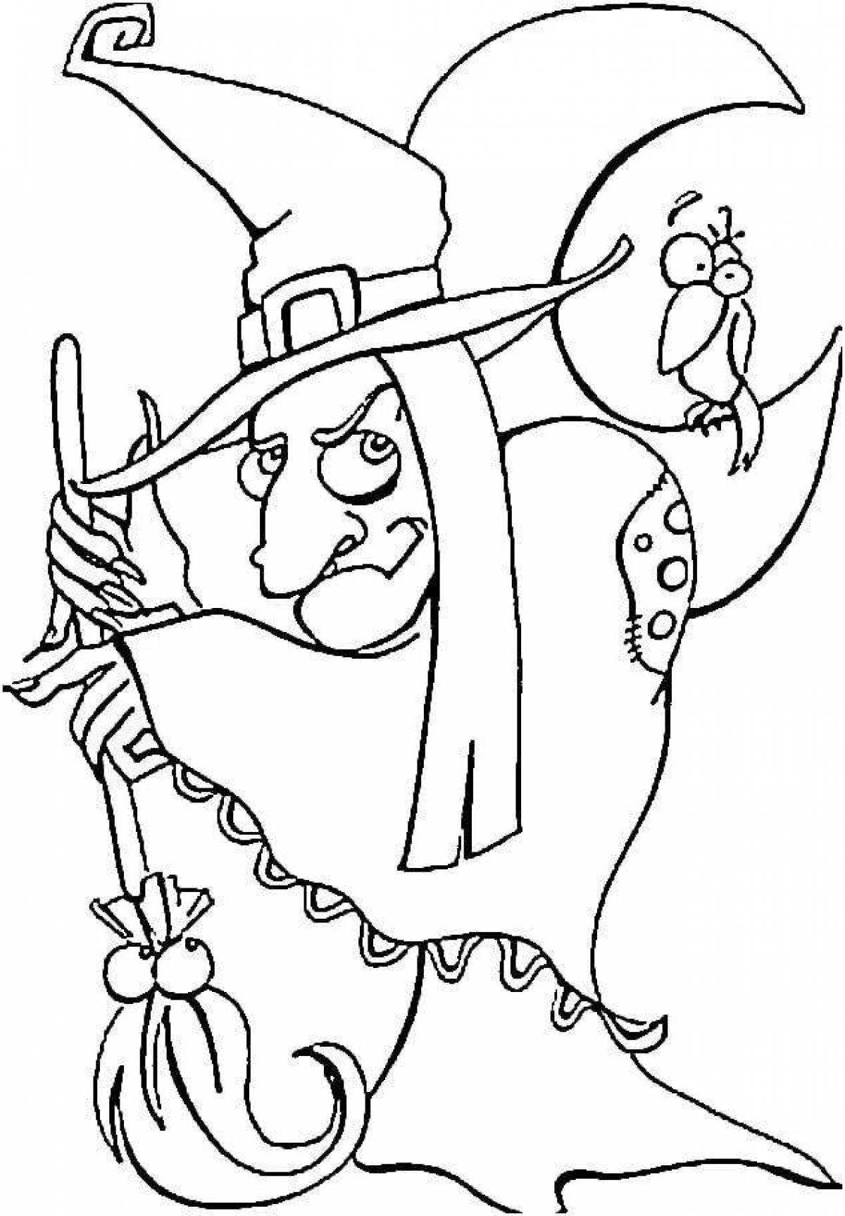 Colorful witch coloring book