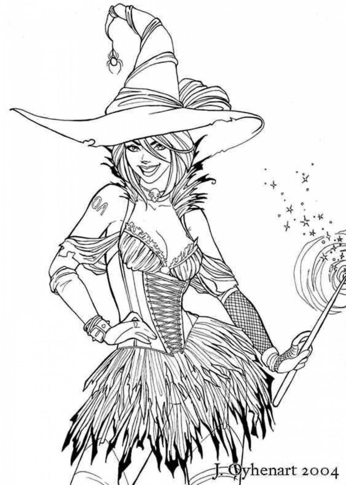 Little witch coloring page
