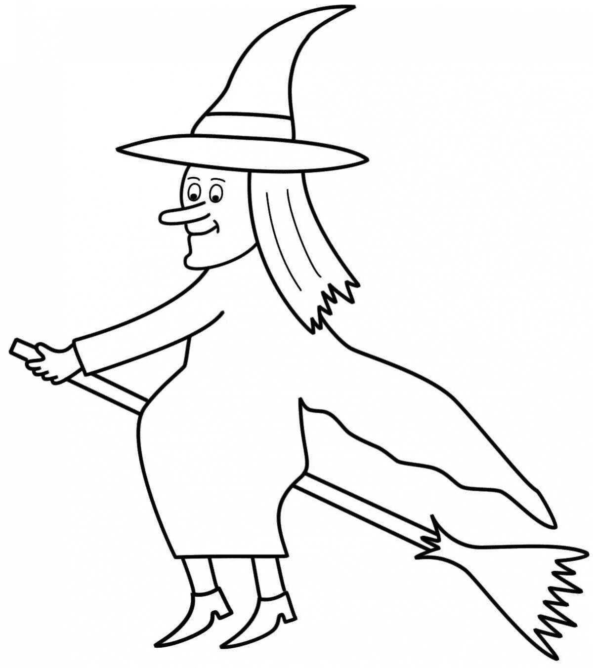Coloring page dazzling little witch