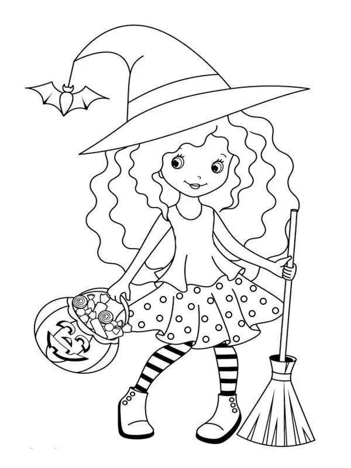 Great little witch coloring page