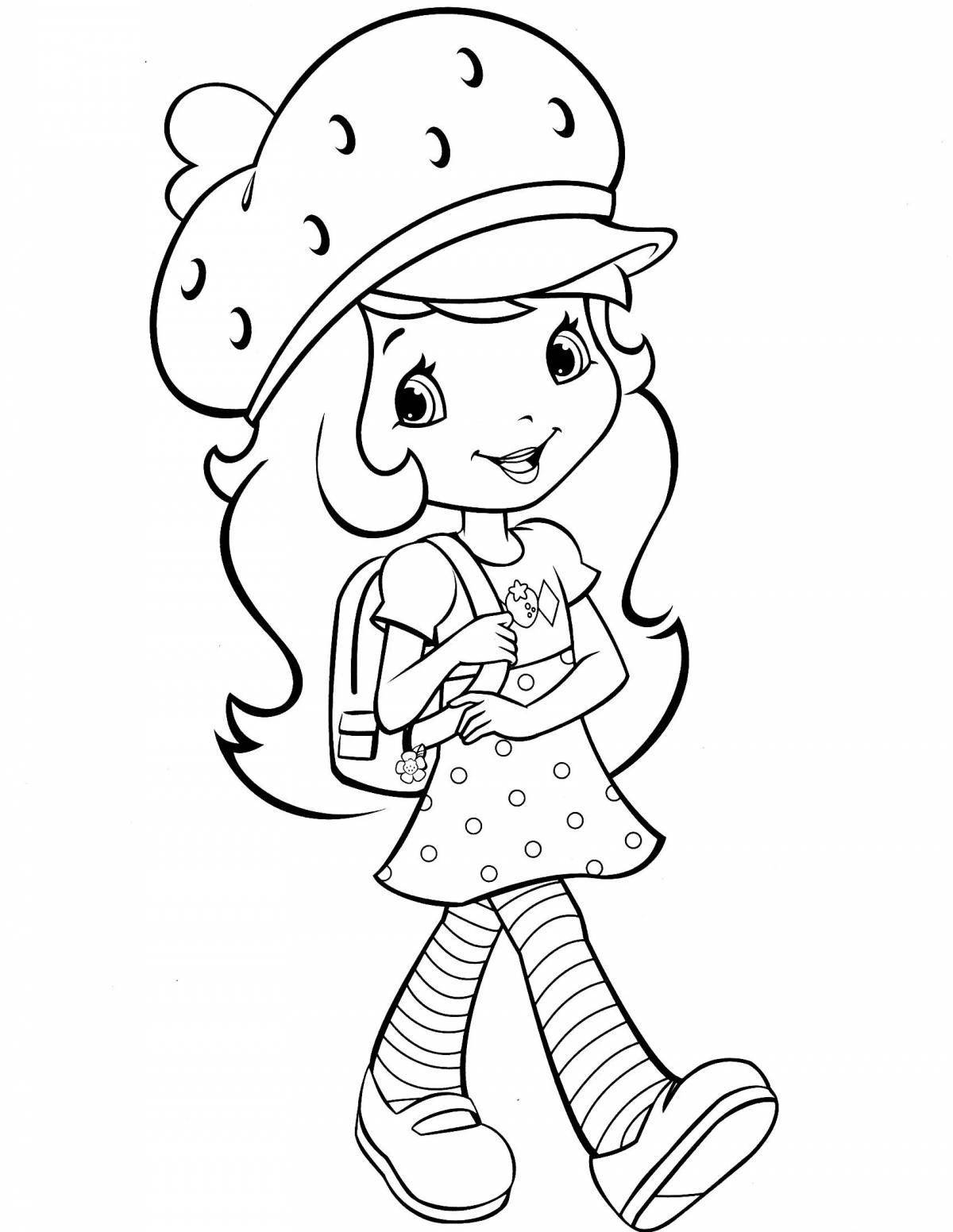 Flowering strawberry coloring page