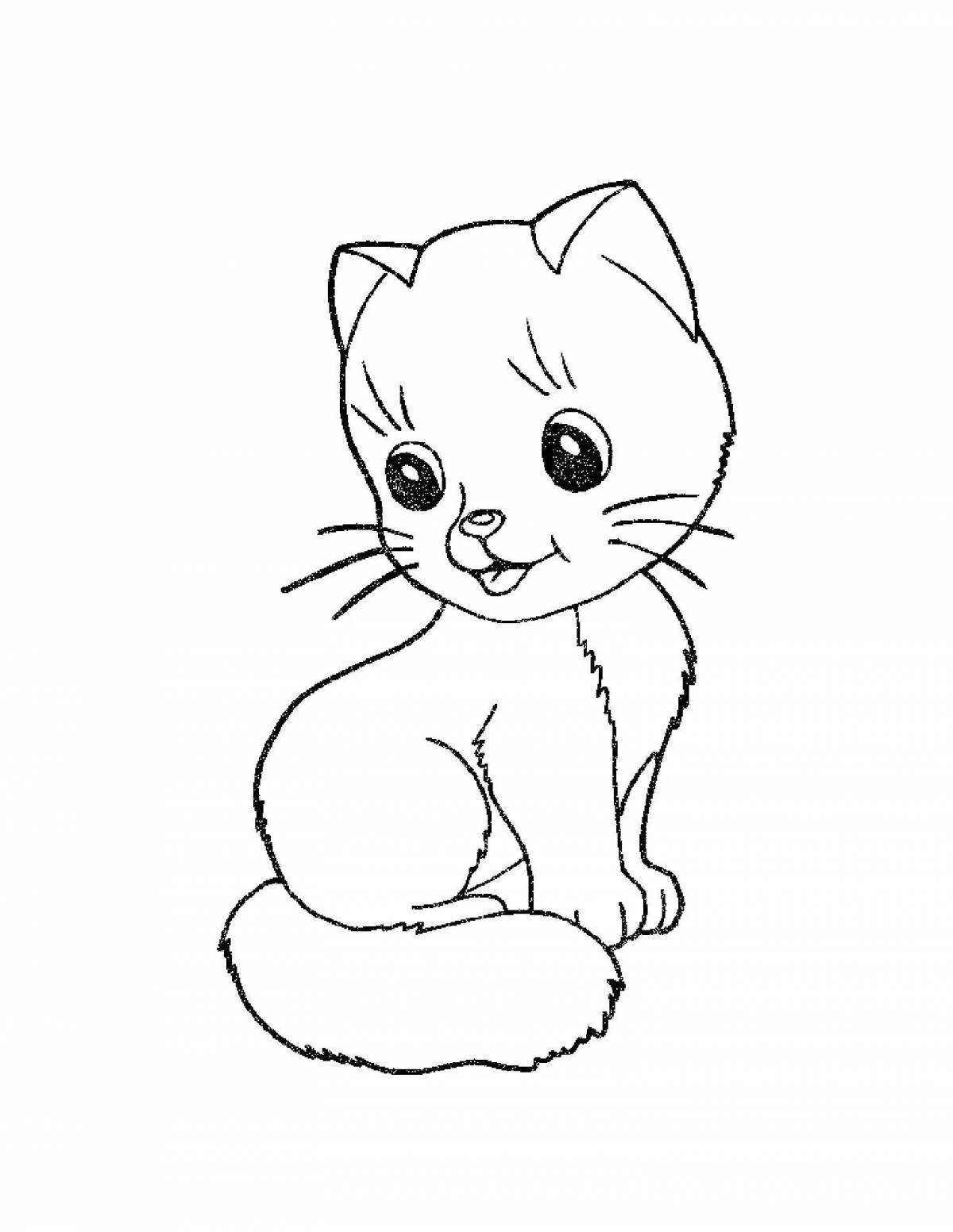 Playful drawing of a cat