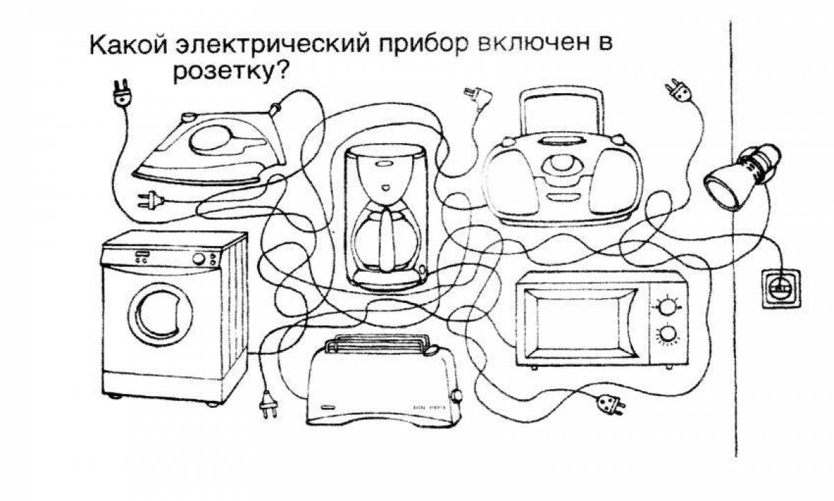 Coloring page attractive home appliances