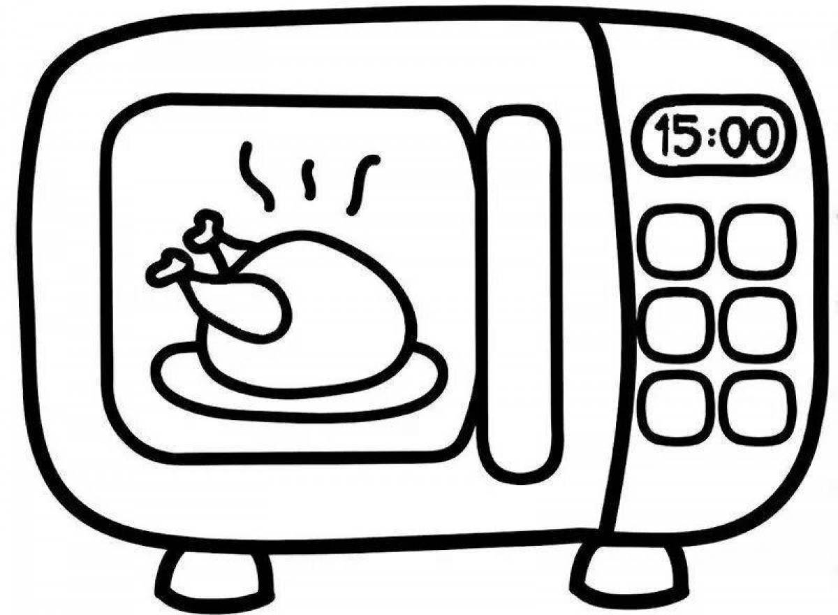 Animated household appliances coloring page