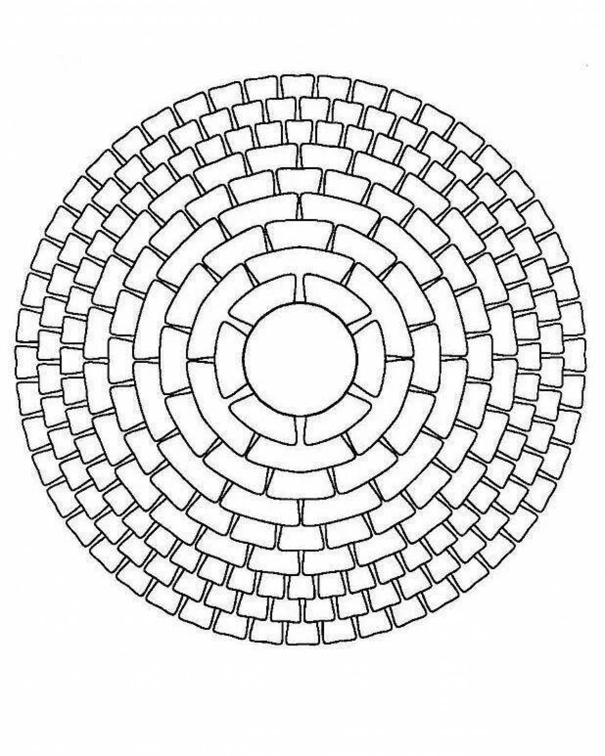 Exciting round spiral coloring page