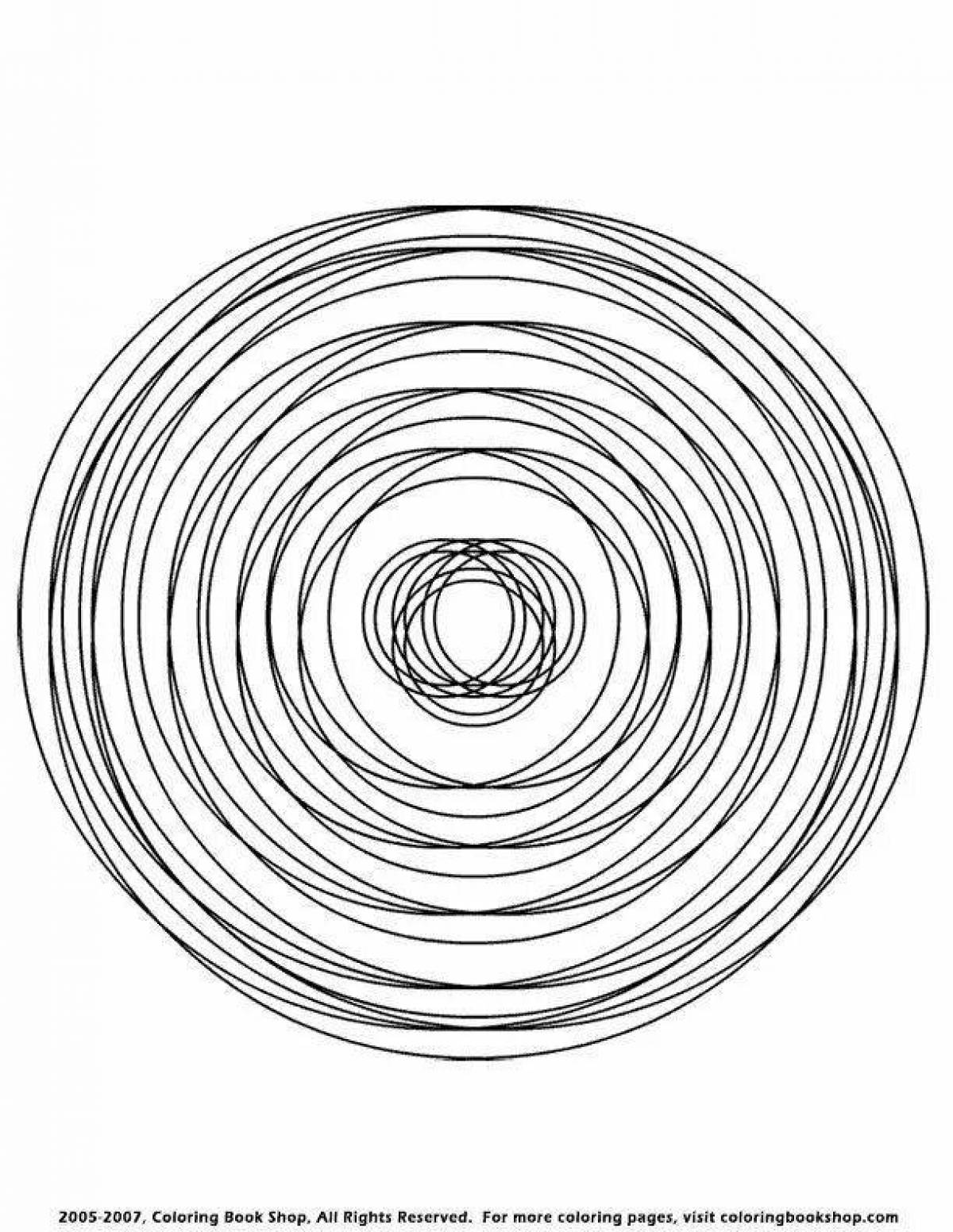Привлекательная круглая спиральная раскраска