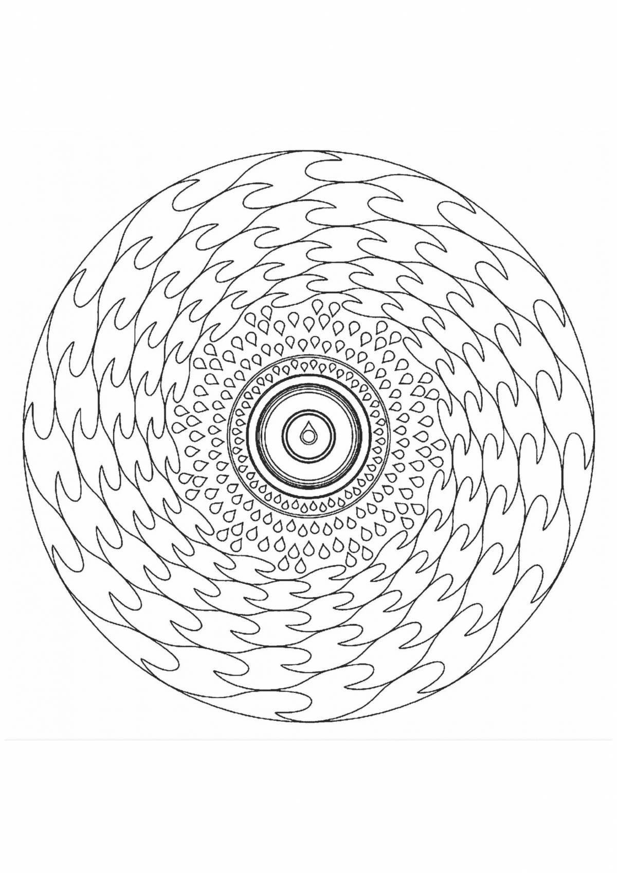 Intriguing round spiral coloring page