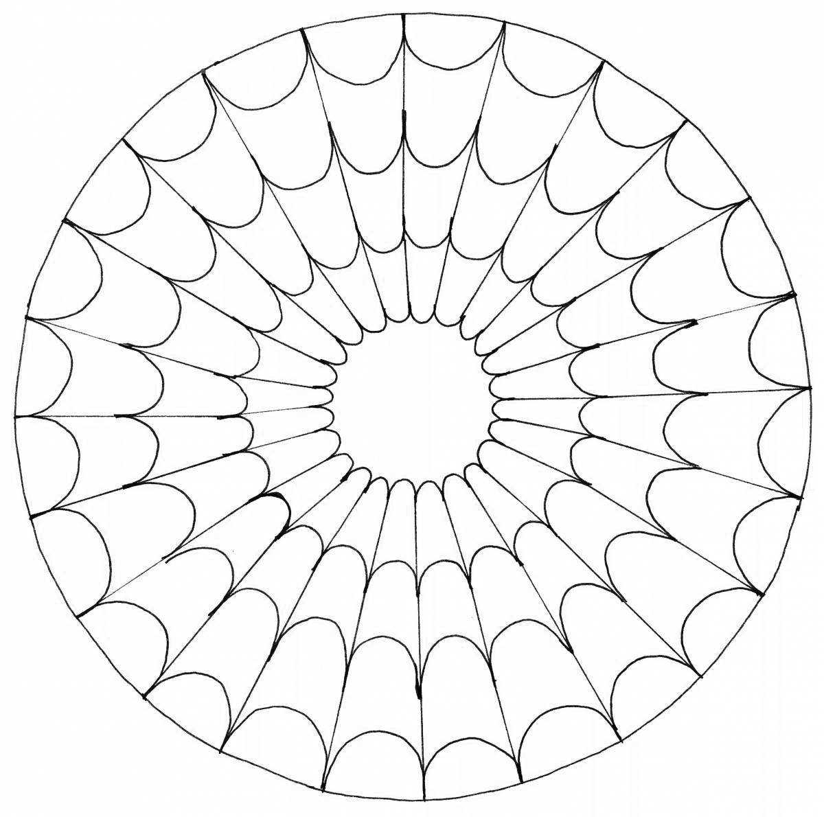 Adorable round spiral coloring page