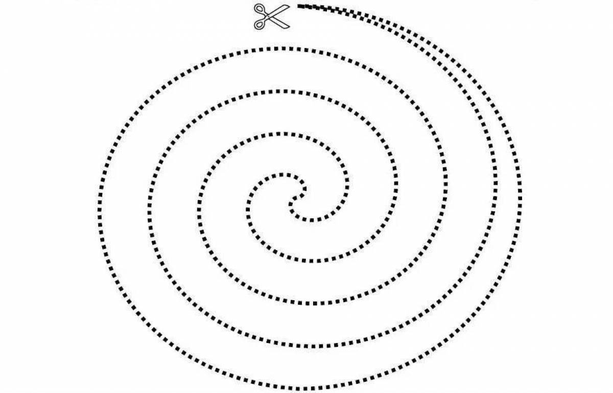 Glowing round spiral coloring page