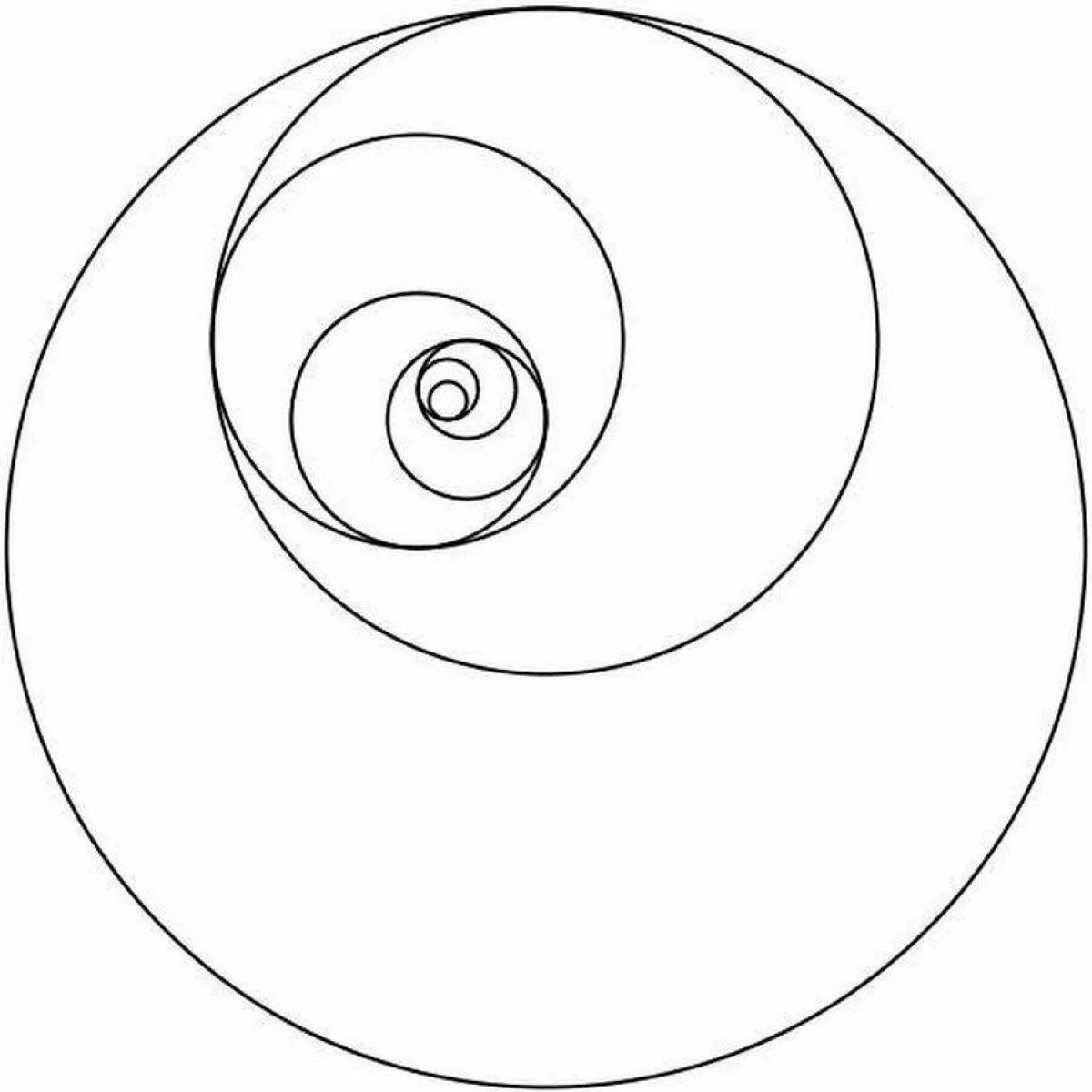Glitter round spiral coloring page
