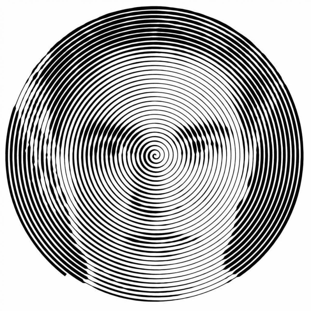 Приветствующая страница раскраски круглой спирали