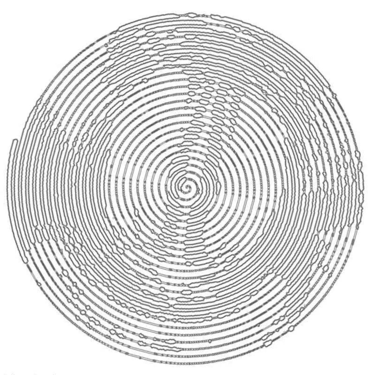Calming round spiral coloring page