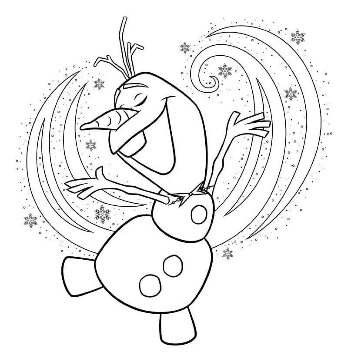 Olaf the charming snowman coloring book