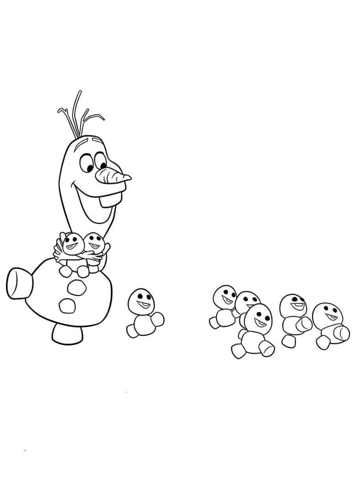 Olaf's adorable snowman coloring book