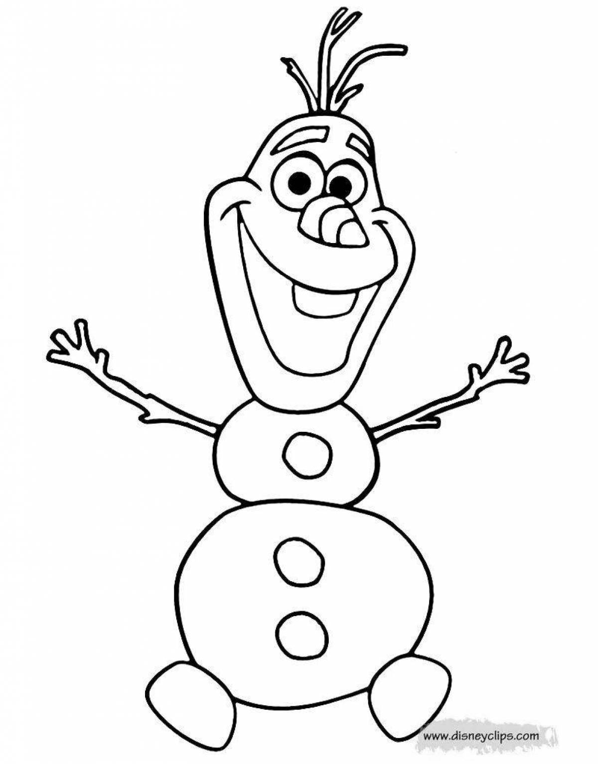 Olaf's snowman holiday coloring page