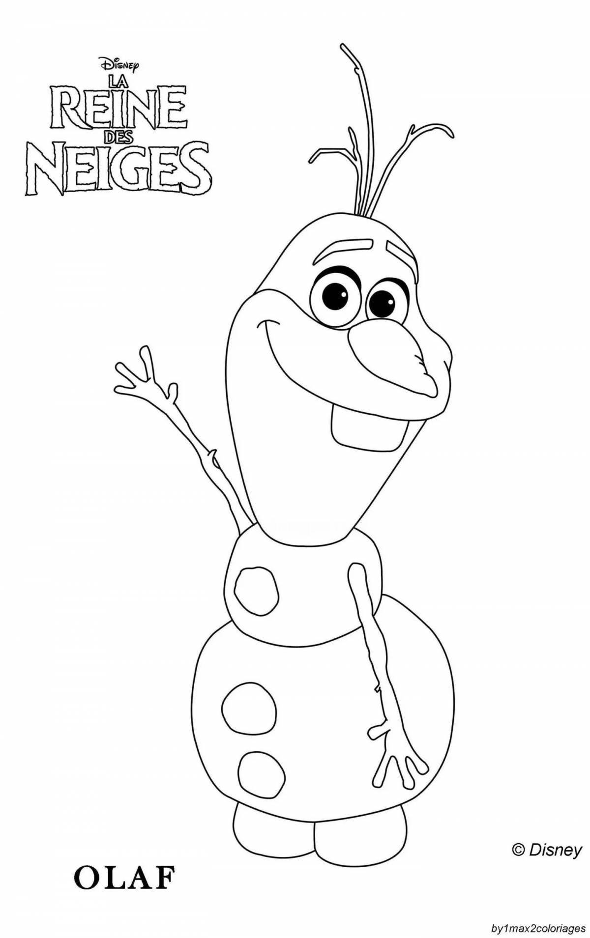 Olaf's quirky snowman coloring page