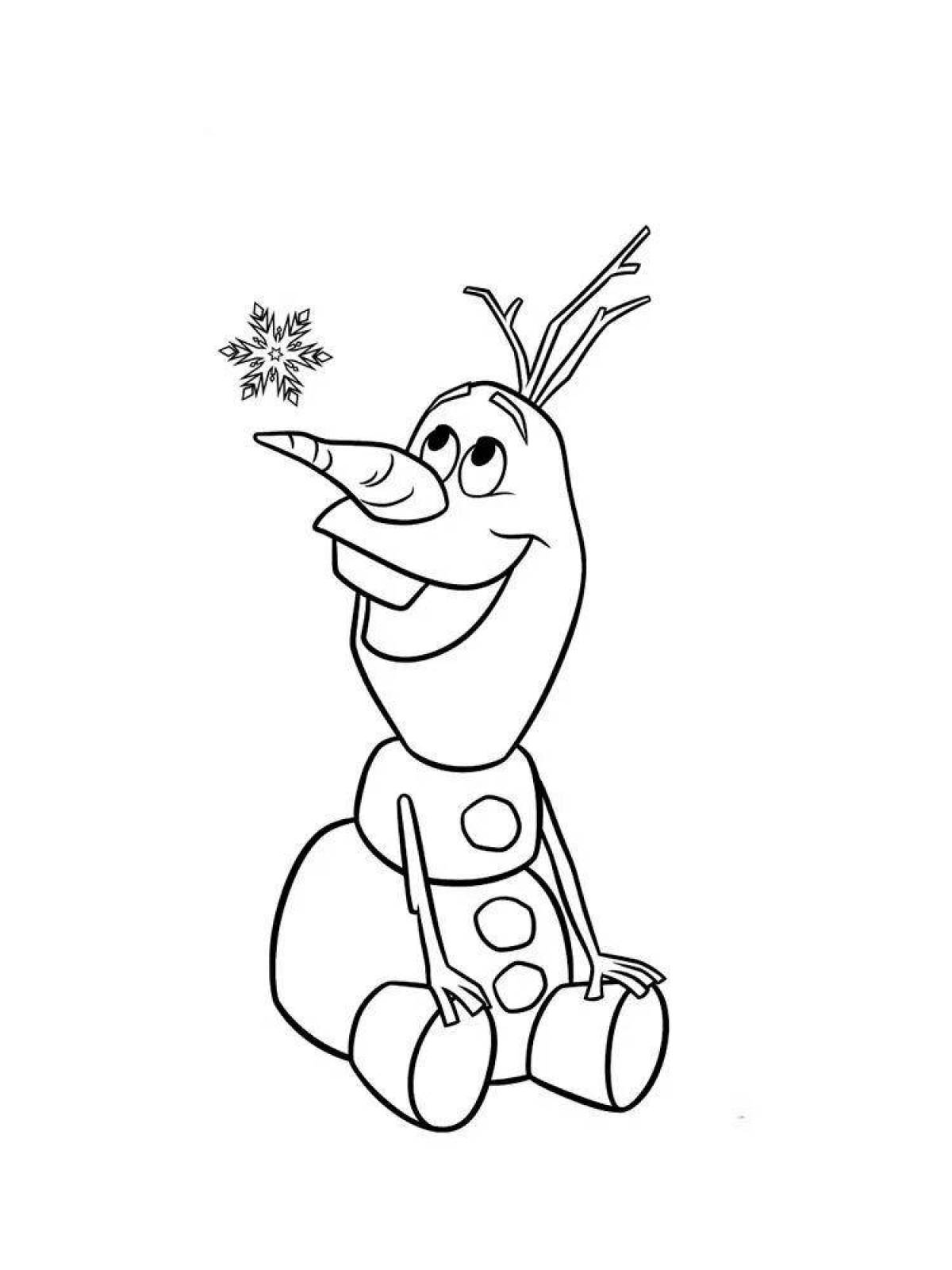 Olaf's humorous snowman coloring book