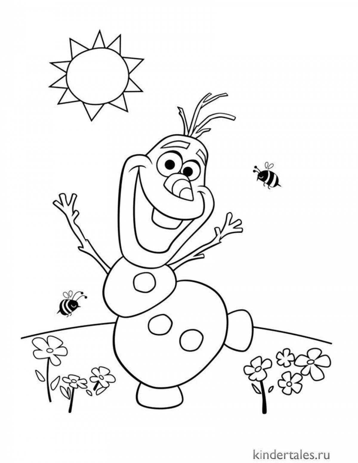 Witty snowman Olaf coloring book