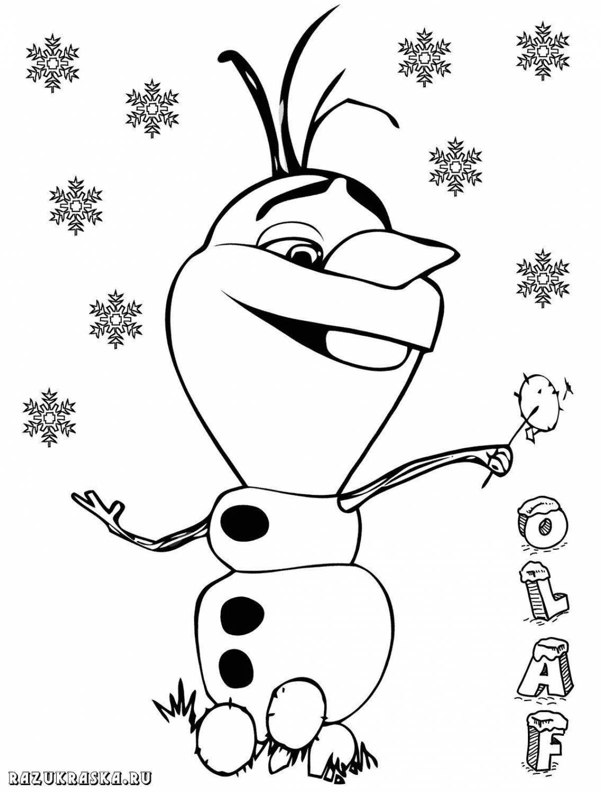 Zani Olaf the snowman coloring page