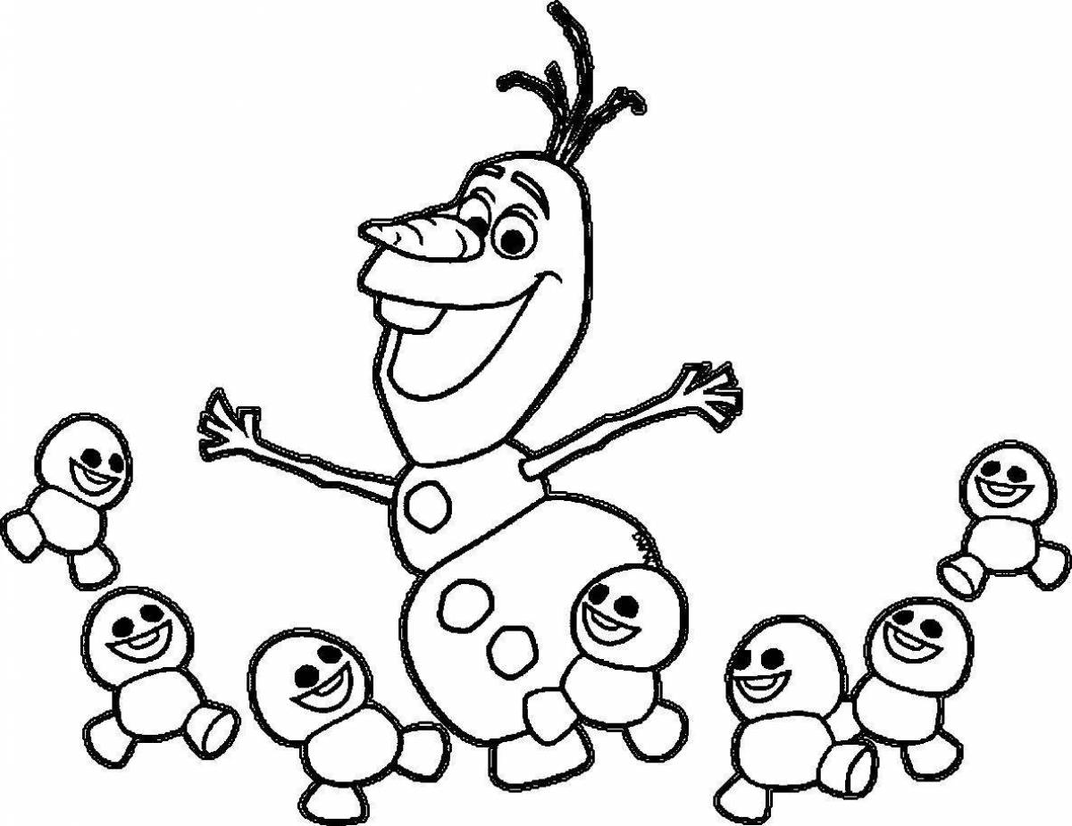 Olaf the irresistible snowman coloring page