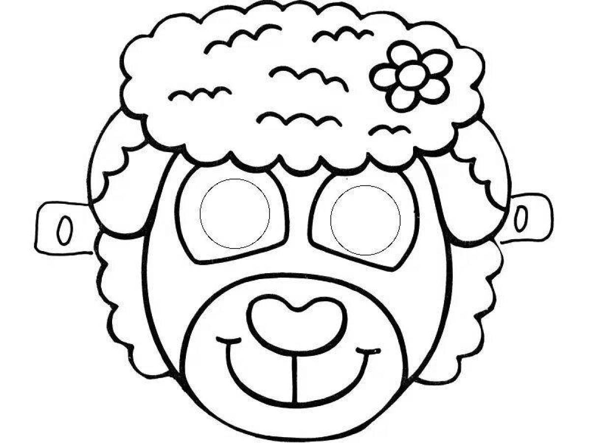 Шаблон маски на 1 апреля. Маска раскраска. Маска раскраска для детей. Маска овцы. Маска овечки для детей.