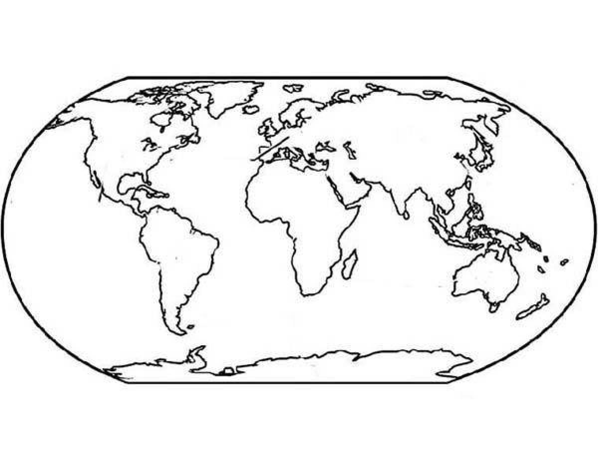 Карта материков раскраска